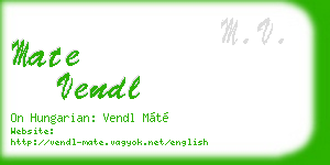 mate vendl business card