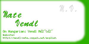 mate vendl business card